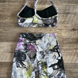 Lululemon Bra + Biker Short Print Set